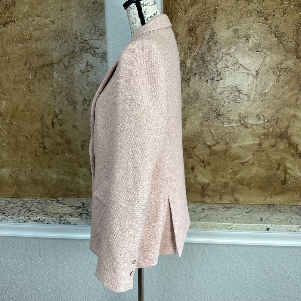 L'Agence‎ Chamberlain Single Breasted Blazer Sz 10 Tweed Boucle Office Pink - Picture 5 of 14